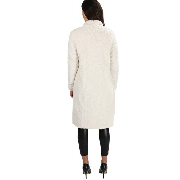NSF Toni Teddy Faux Fur Long Duster Coat in Ivory Size M - Picture 3 of 14